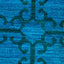 Abstract, textured pattern in shades of blue with geometric shapes