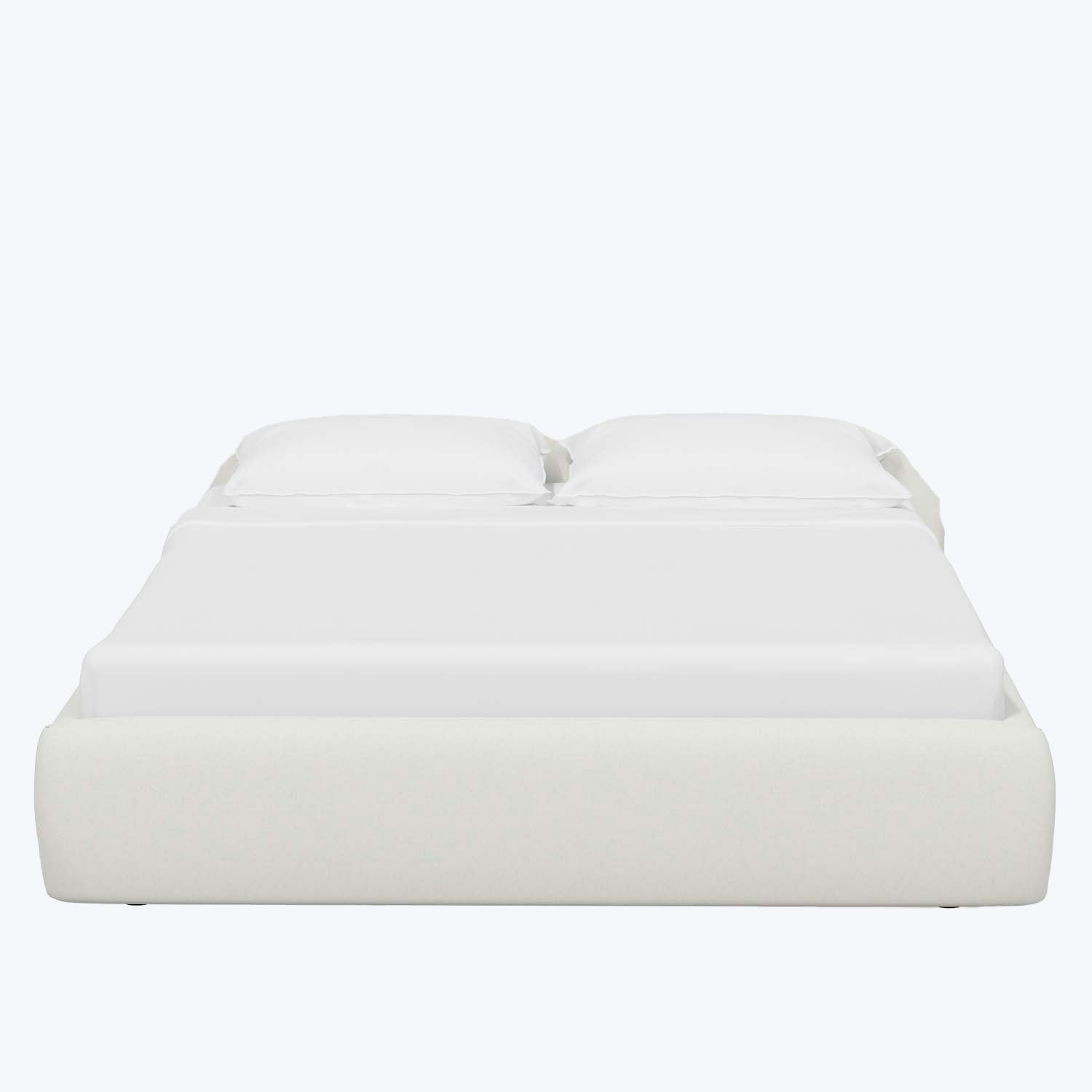 Emme Linen Platform Bed-White-Queen