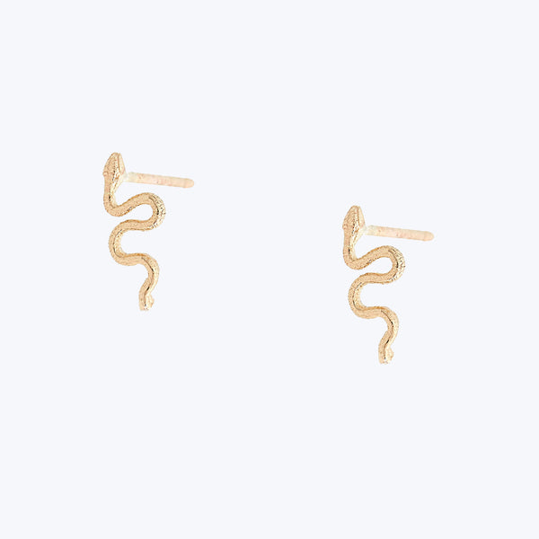 Pair of Itty Bitty Snake Earrings-14k Gold