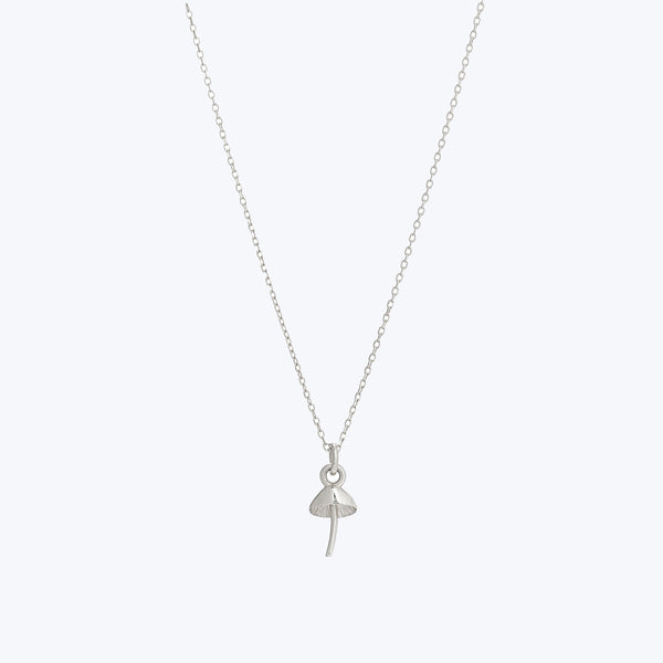 Itty Bitty Mushroom Charm Necklace-Sterling Silver