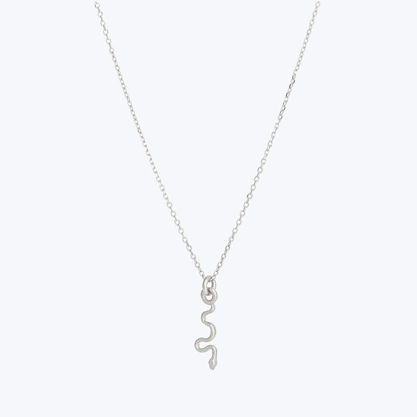 Itty Bitty Snake Charm Necklace-Sterling Silver