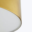 Close-up view of a golden-edged object with glossy white surface.