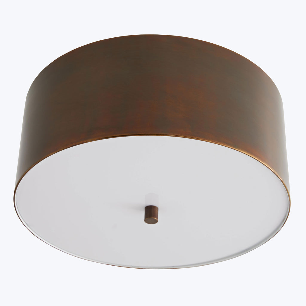 Sleek and modern ceiling light fixture with contrasting metal exterior