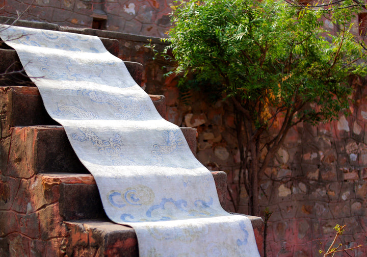 stairs runners photograph colorful rugs studio