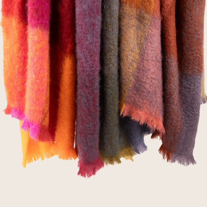 Mohair Check Throw