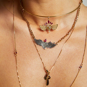 Image for Joy Gold Heart Ruby And Diamonds Pendant - hover