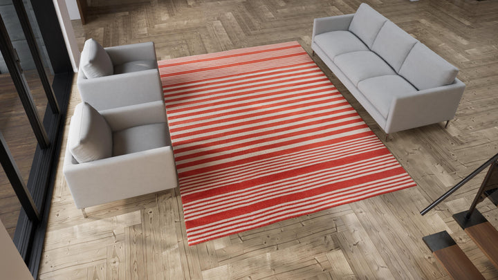 Red Flatweave Cotton Rug - 8'1" x 11'1"