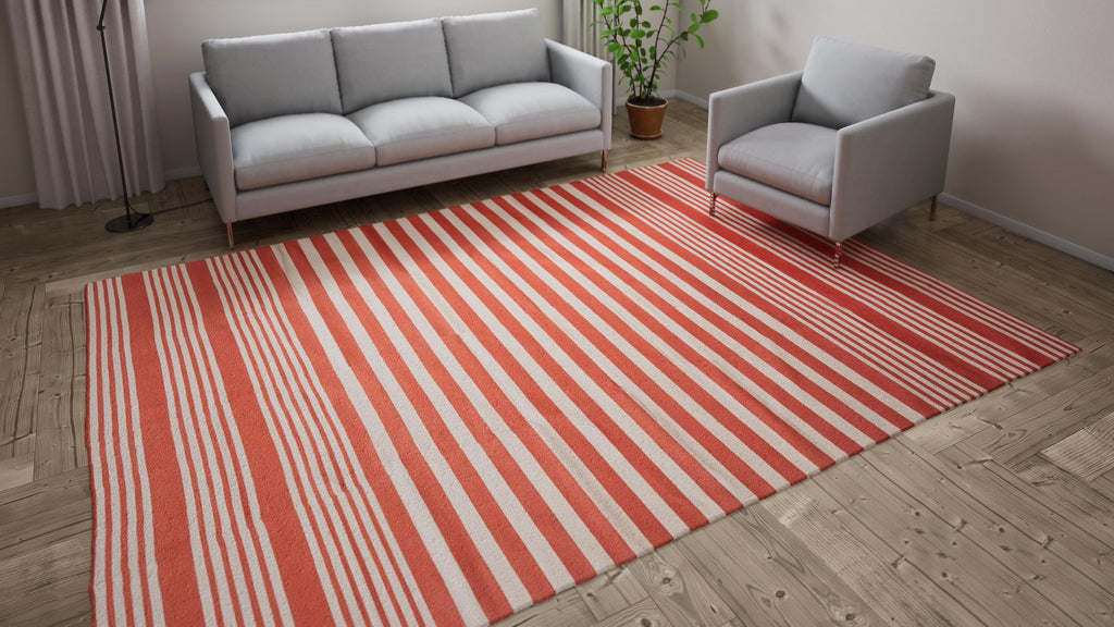 Red Flatweave Cotton Rug - 8'1" x 11'1"