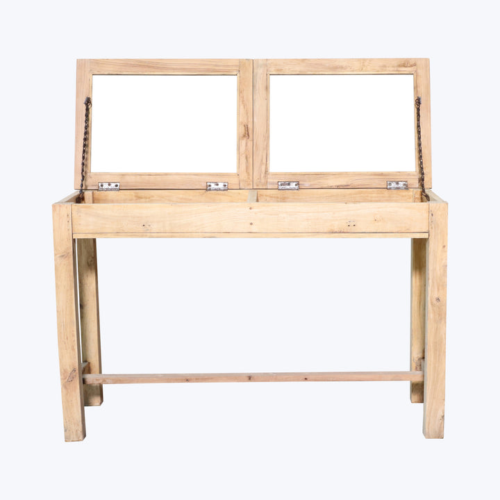 Bleached Wood Showcase Table