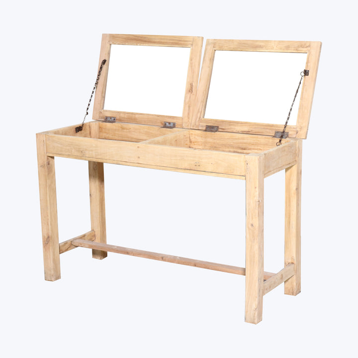 Bleached Wood Showcase Table