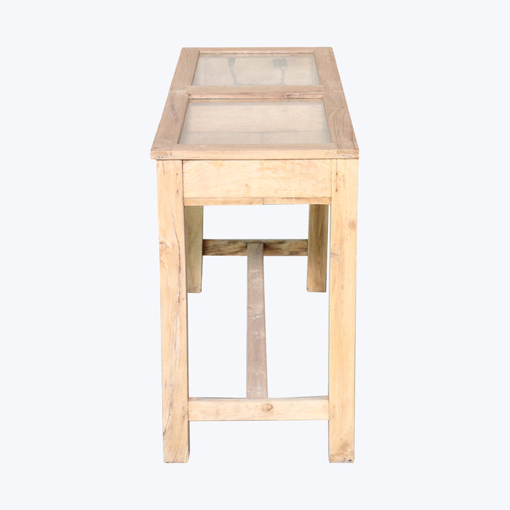 Bleached Wood Showcase Table