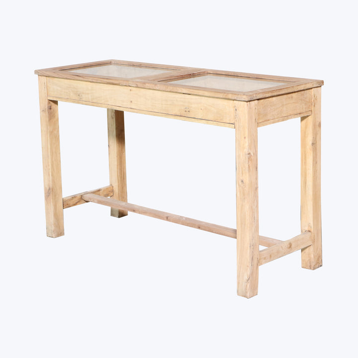 Bleached Wood Showcase Table