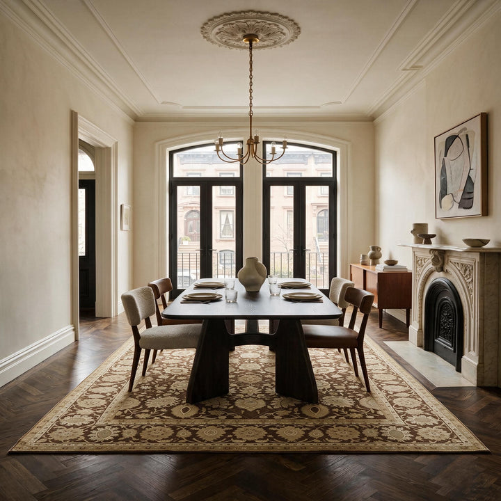 Brown Traditional Wool Rug - 13'5" x 18'5"