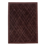 Brown Modern Wool Silk Blend Rug - 5'7" x 7'10"