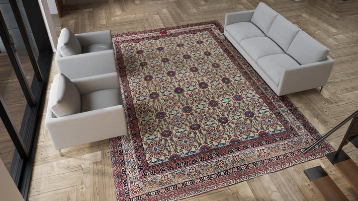 Vintage Persian Kemanshah Wool Rug - 10'2" x 14'3"