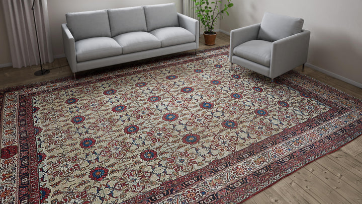 Vintage Persian Kemanshah Wool Rug - 10'2" x 14'3"