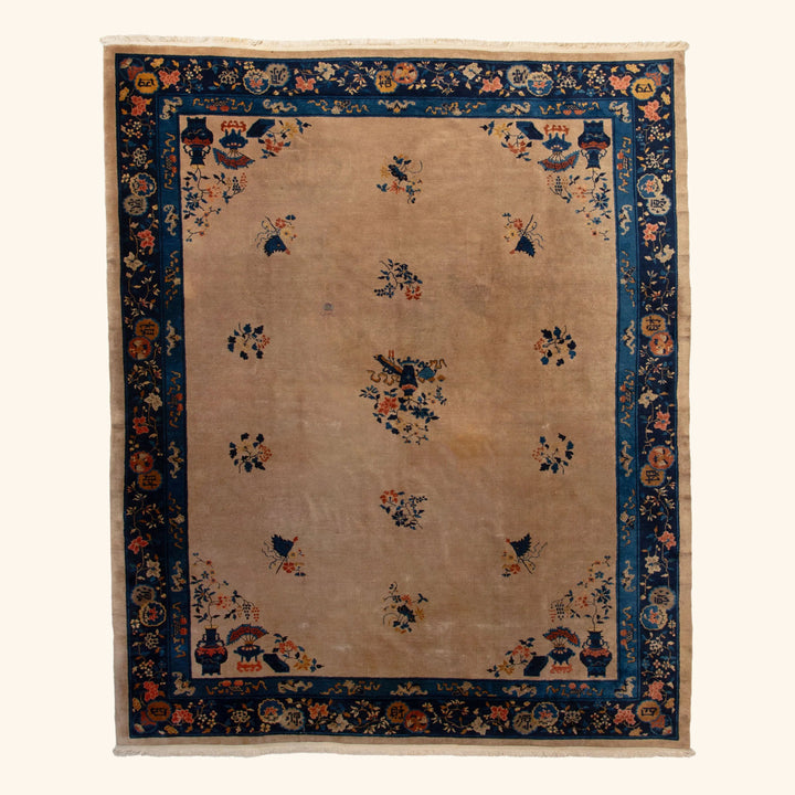 Beige Art Deco Vintage Traditional Rug - 10'3" x 12'3" Default Title