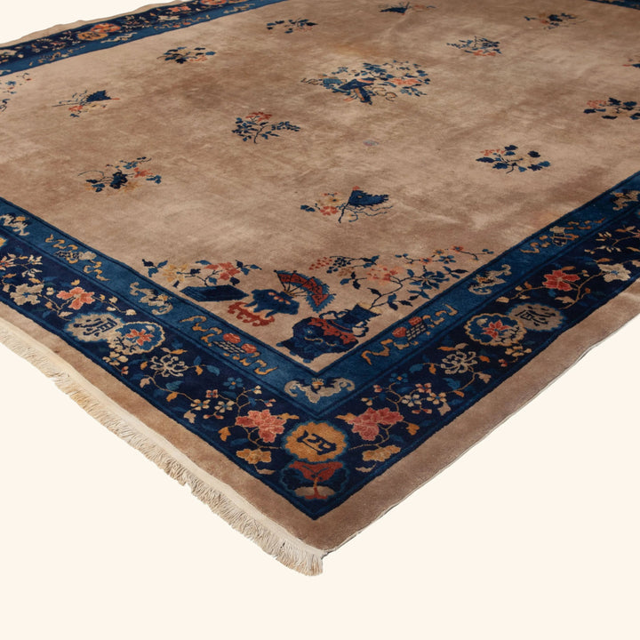 Beige Art Deco Vintage Traditional Rug - 10'3" x 12'3" Default Title