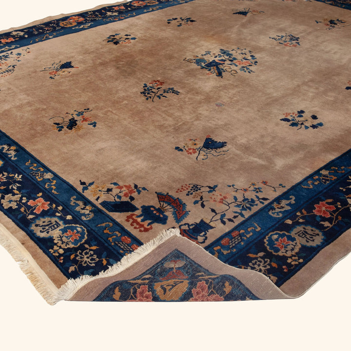 Beige Art Deco Vintage Traditional Rug - 10'3" x 12'3" Default Title