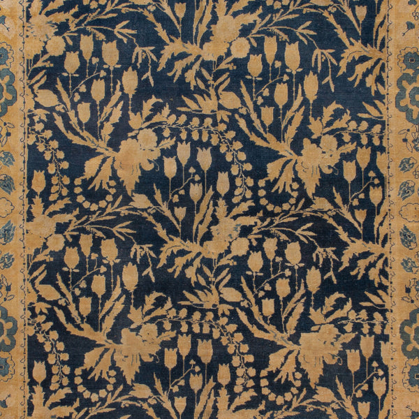 Blue Vintage Traditional Wool Runner - 6'5" x 16'9"