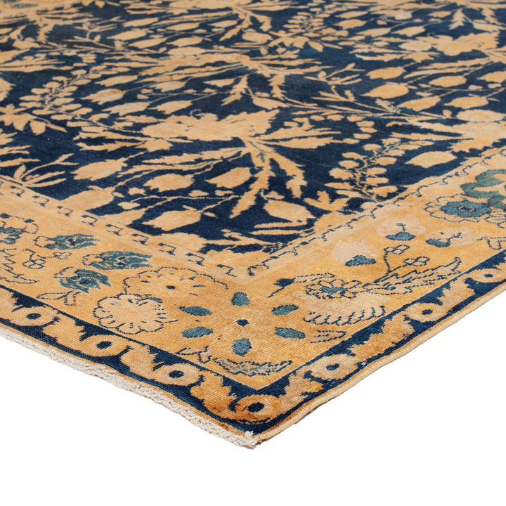 Blue Vintage Traditional Wool Runner - 6'5" x 16'9"