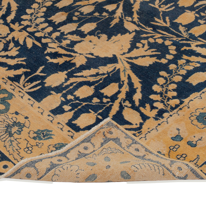 Blue Vintage Traditional Wool Runner - 6'5" x 16'9"