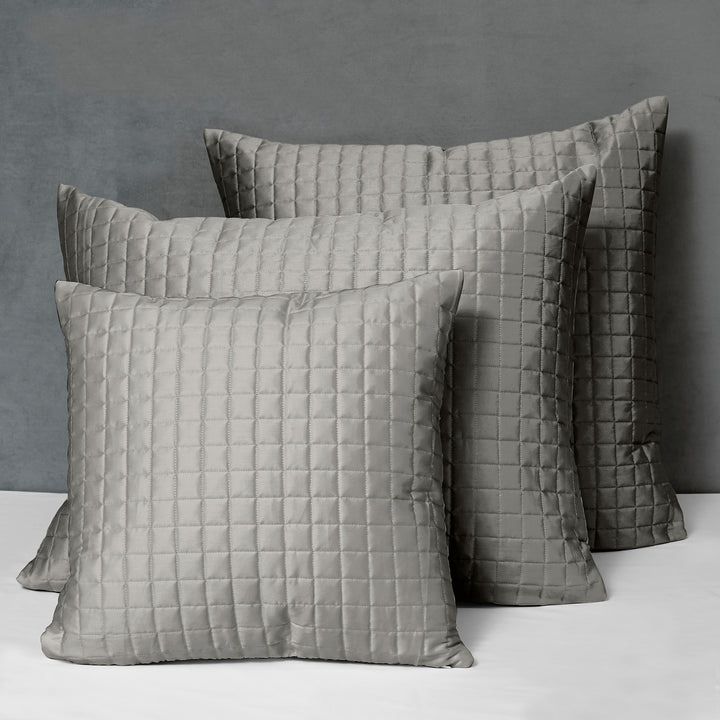 Masaccio Quilted Sham Euro / Lead Grey