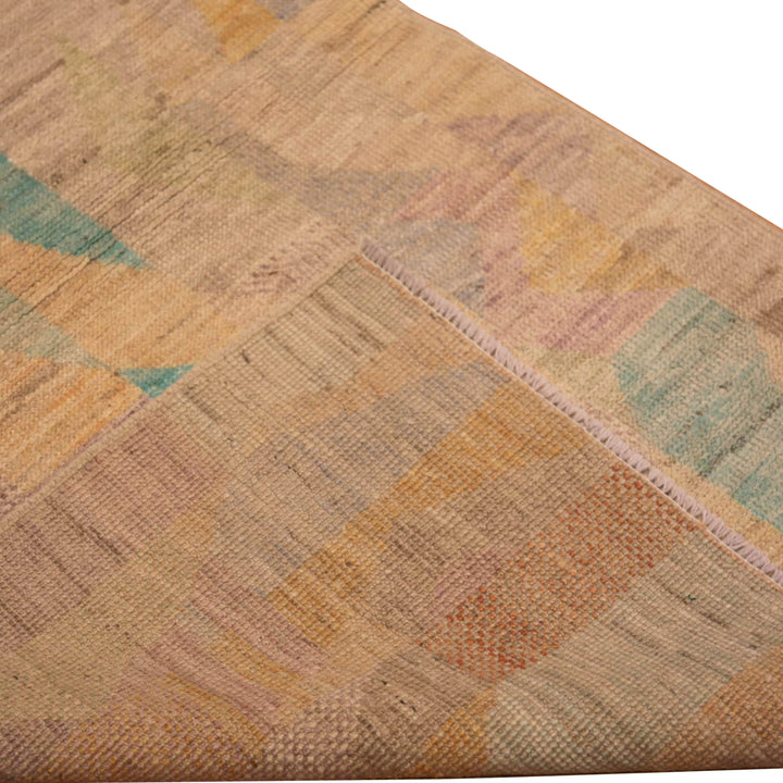 Multicolored Zameen Contemporary Wool Runner - 2'10" x 9'6"