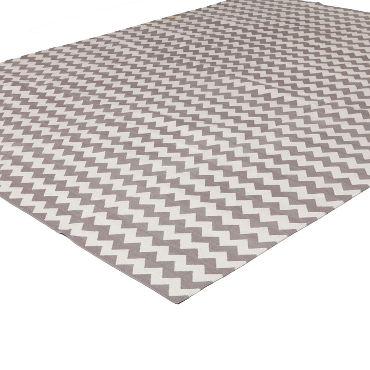 Grey Flatweave Cotton Rug - 7'1" x 9'1" Default Title