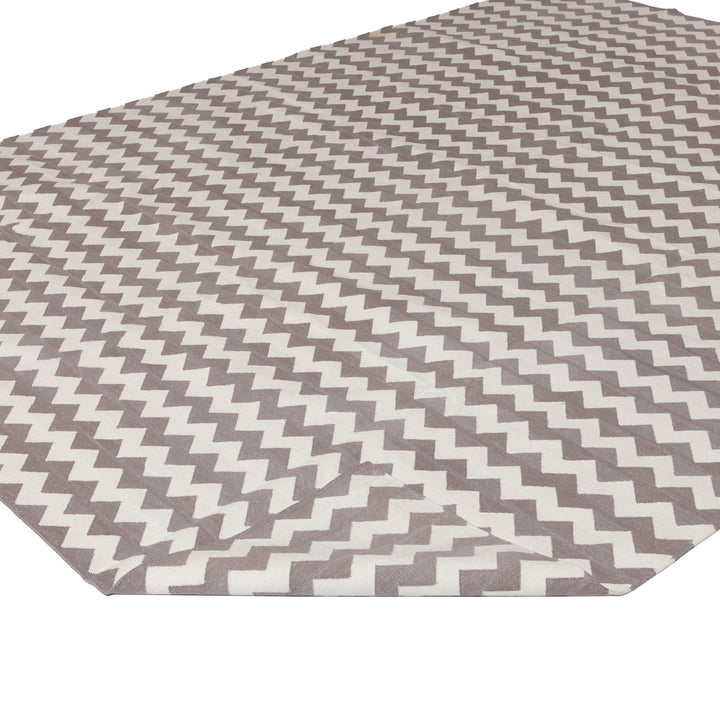 Grey Flatweave Cotton Rug - 7'1" x 9'1" Default Title