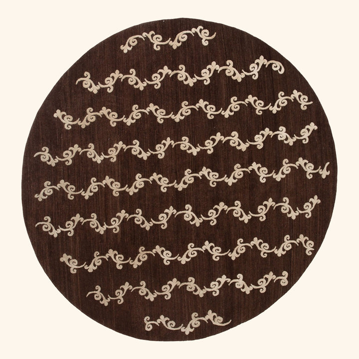 Brown Modern Wool Silk Blend Rug - 8' x 8' Default Title