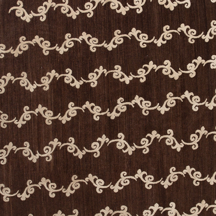 Brown Modern Wool Silk Blend Rug - 8' x 8' Default Title