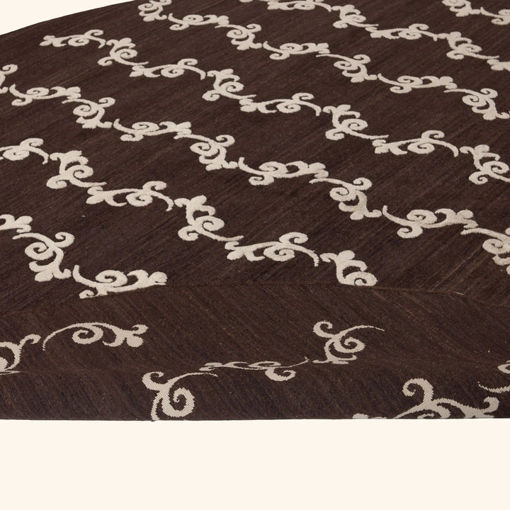 Brown Modern Wool Silk Blend Rug - 8' x 8' Default Title