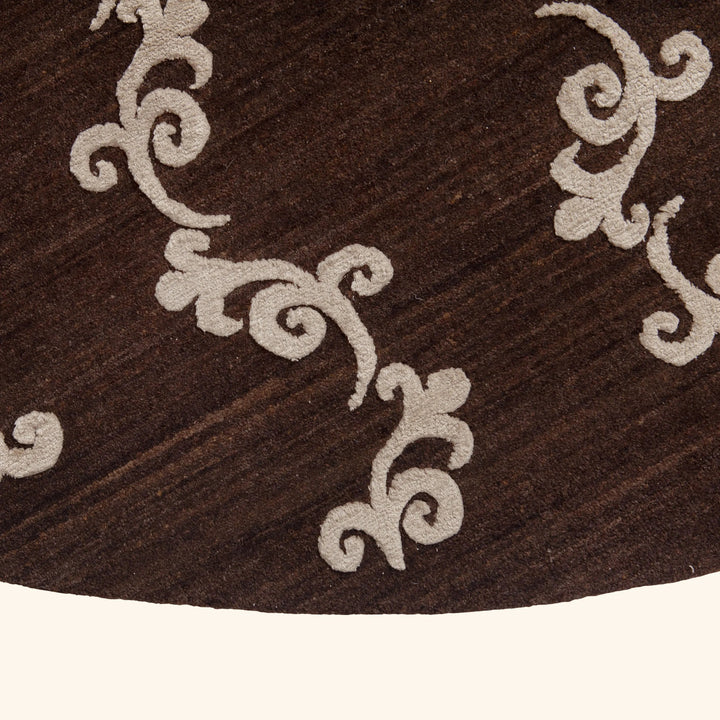 Brown Modern Wool Silk Blend Rug - 8' x 8' Default Title