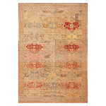 Beige Zameen Traditional Wool Rug - 5'9" x 8'4"