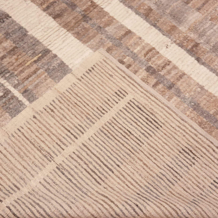 Brown Zameen Contemporary Wool Rug - 6'7" x 9'4"