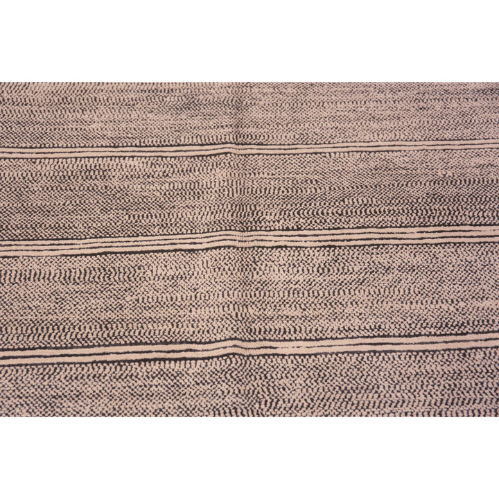 Brown Zameen Contemporary Wool Rug - 6'2" x 9'4"