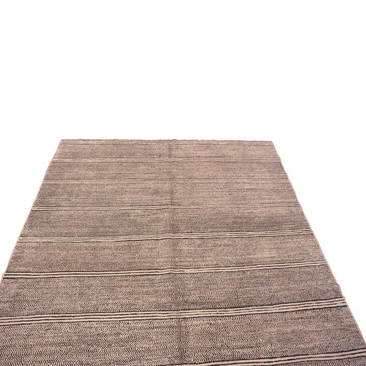 Brown Zameen Contemporary Wool Rug - 6'2" x 9'4"