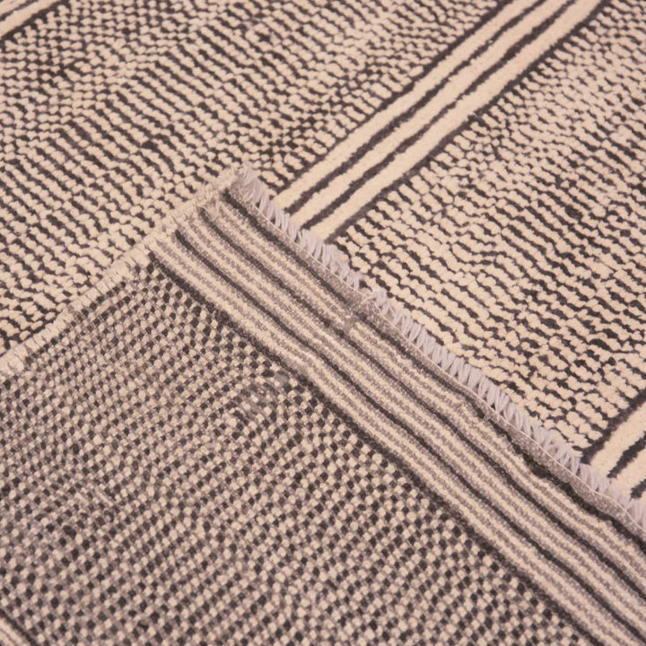 Brown Zameen Contemporary Wool Rug - 6'2" x 9'4"