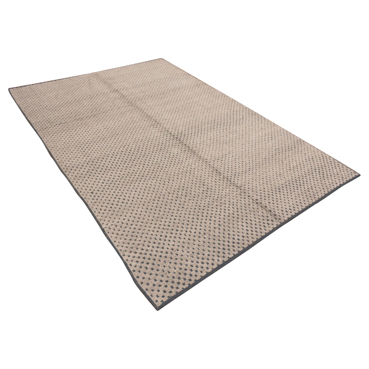 Natural Zameen Contemporary Wool Rug - 6'4" x 9'3"