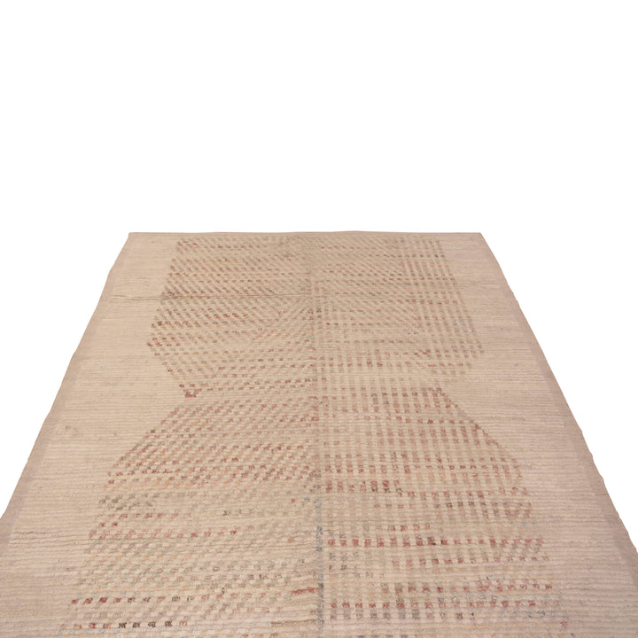 Multicolored Zameen Contemporary Wool Rug - 6'8" x 9'7"