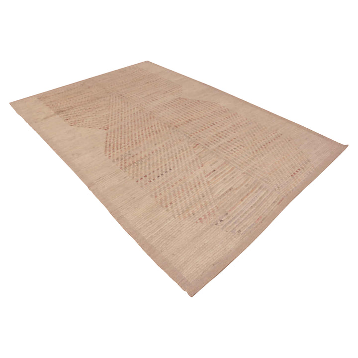 Multicolored Zameen Contemporary Wool Rug - 6'8" x 9'7"