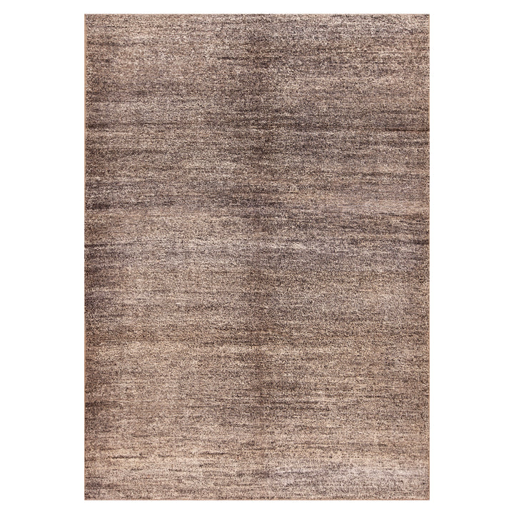 Brown Zameen Solid Wool Rug - 6'6" x 9'