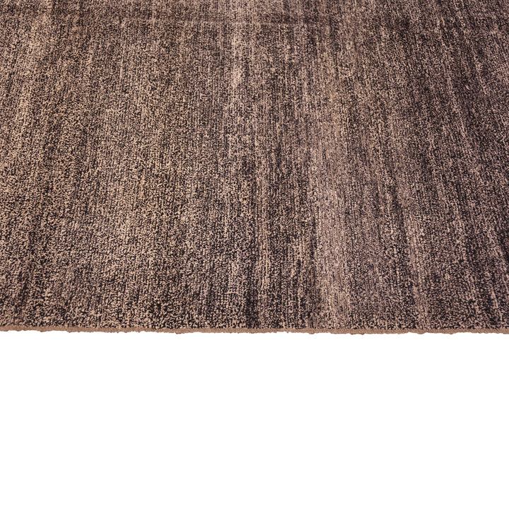 Brown Zameen Solid Wool Rug - 6'6" x 9'