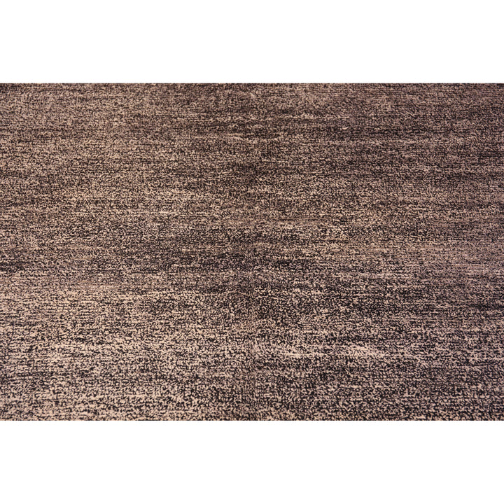 Brown Zameen Solid Wool Rug - 6'6" x 9'