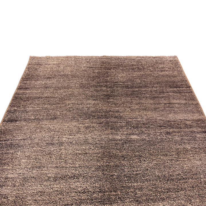 Brown Zameen Solid Wool Rug - 6'6" x 9'