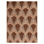 Brown Zameen Contemporary Wool Rug - 6'7" x 9'