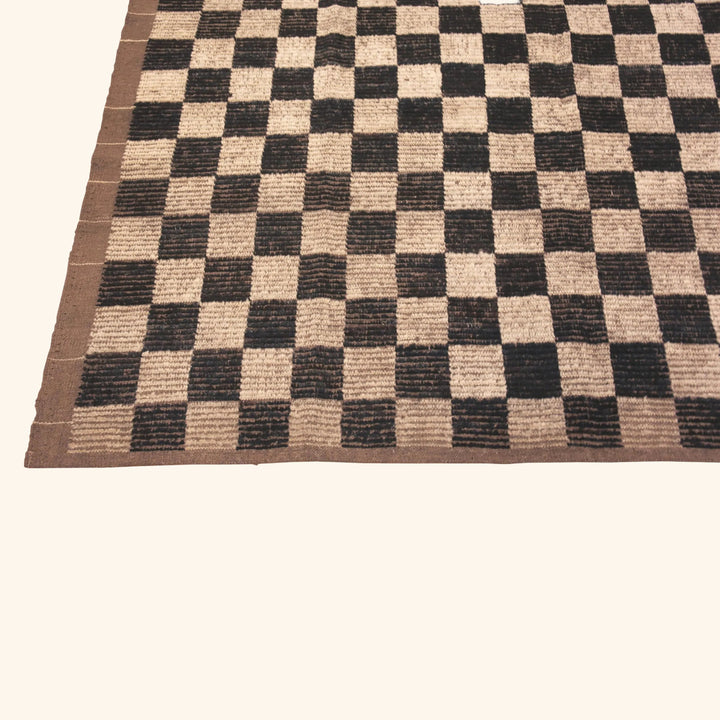 Brown Contemporary Wool Rug - 7'1" x 10'4"