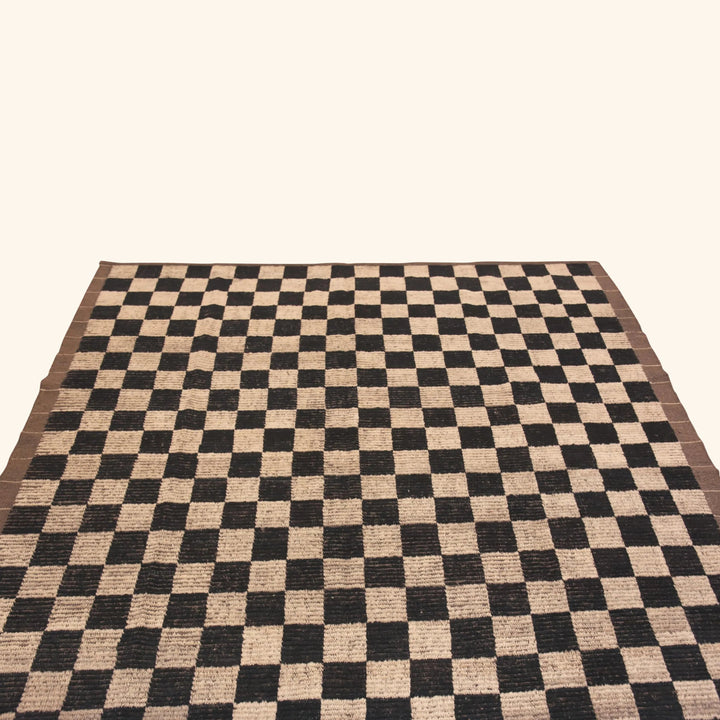 Brown Contemporary Wool Rug - 7'1" x 10'4"