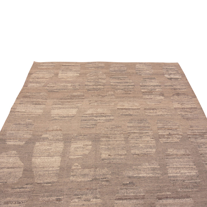 Brown Zameen Contemporary Wool Rug - 7' x 10'4"